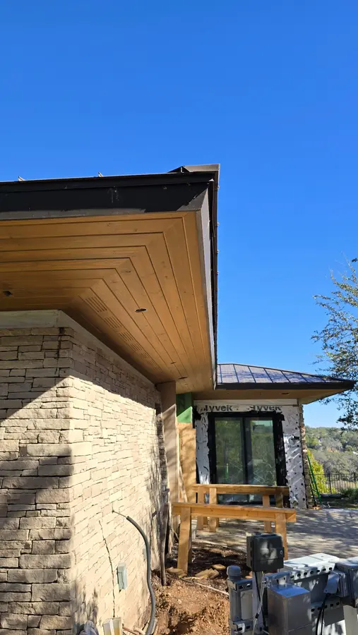 Spline-Jointed Compound Cedar Soffit
